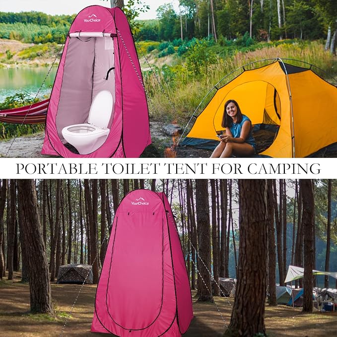 Your Choice Pop Up Privacy Shower Tent - Portable Changing Tent for Camping, Beach & Hiking - 6.2FT Lightweight with Carry Bag, Quick Setup & Full Coverage