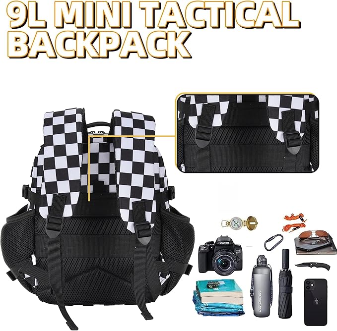 9L Mini Tactical Backpack for Men and Women Tactical Backpack Small for Hiking Small Tactical Bag Fitness Pack