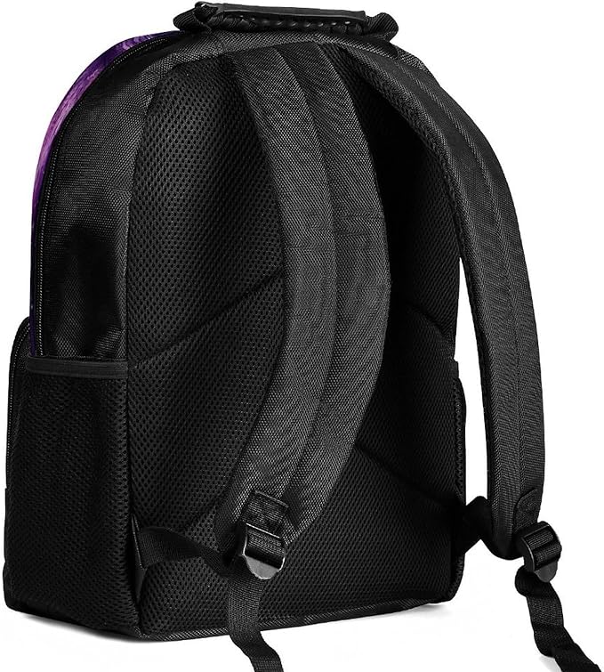 Rucksack Polyester Anti-Theft Multipurpose Purple Universe Space Galaxy Magic Wolf Art Carry On Bag Large Capacity Travel and Sport Backpack Rucksack With Smooth Zippers