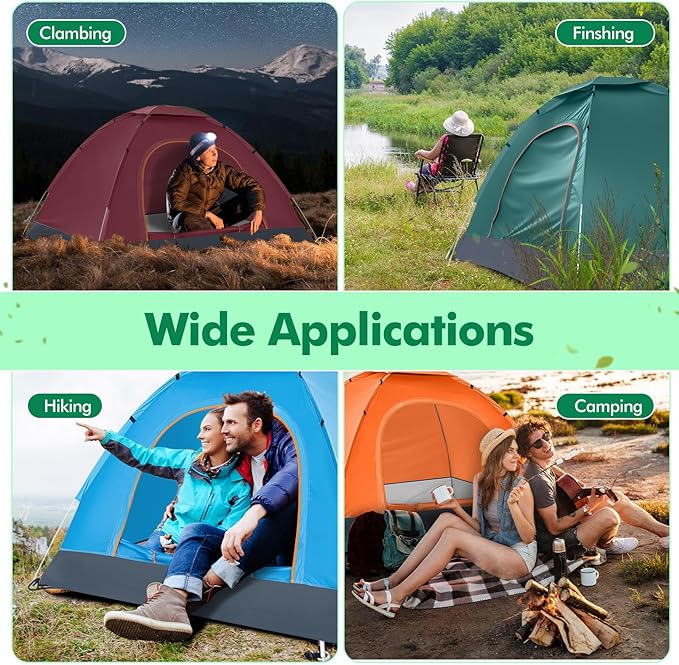 Woanger 10/16 Pack Bulk 2 Person Camping Tents for Homeless Lightweight Tent with Rain Fly and Carrying Bag Waterproof Windproof Setup Pop Up for Camping Backpacking Donation