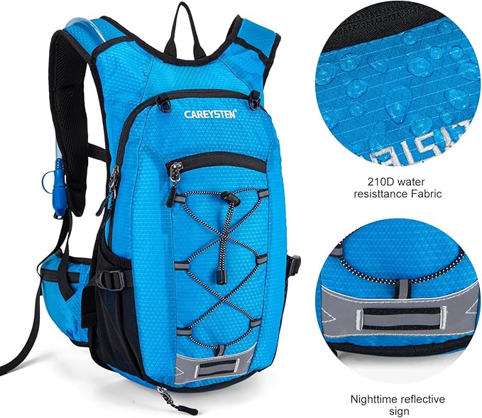 Hydration Backpack Cycling Backpack Women Running Backpack Water Backpack for Hiking Biking Backpack for Men Equipped with 2L Water Bag