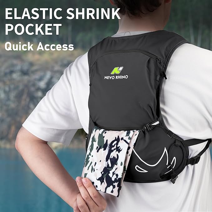 N NEVO RHINO Small Running Vest for Women Men, Lightweight Hydration Vest with Water Bladder 1.5 Liter, Hydration Backpack for Trial Hiking Cycling Jogging