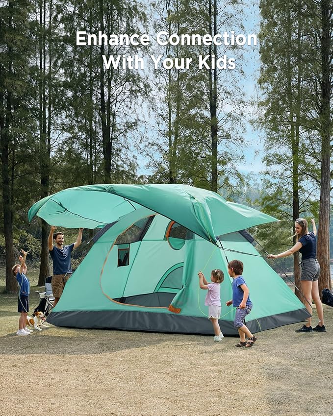 Ciays Camping Tent, Waterproof Family Tent with Removable Rainfly and Carry Bag, Lightweight Tent with Stakes for Camping, Traveling, Backpacking, Hiking, Outdoors