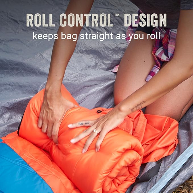 Coleman Kompact 20°F/30°F/40°F Sleeping Bag, Cool-Weather Adult Sleeping Bag with Heat Retention, Stuff Sack, & Snag-Free Zipper, Great for Camping, Sleepovers, Guests & More