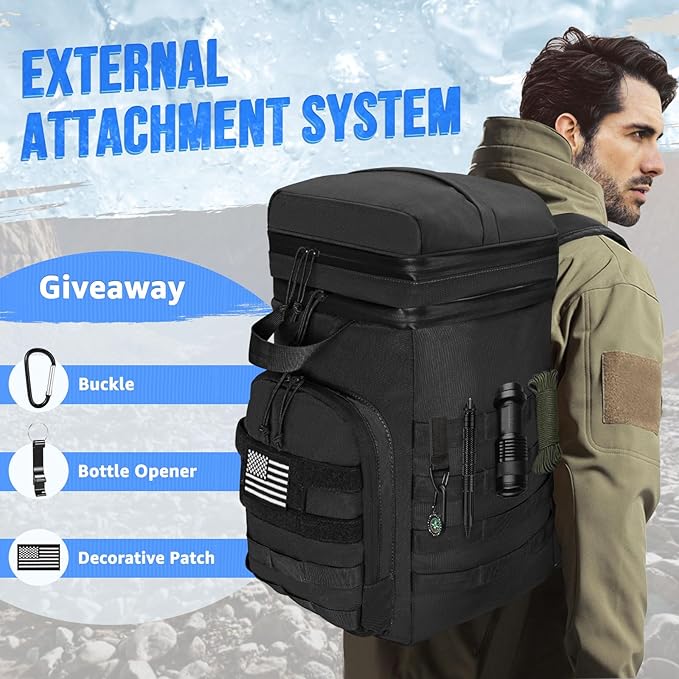 Cooler Backpack Insulated Camping Bag - AUTOWT 45 Can Soft Cooler Bag Large Capacity Leakproof with Widend Top Handle, Portable Beer Bags for Men Women Hiking Picnics Beach Travel