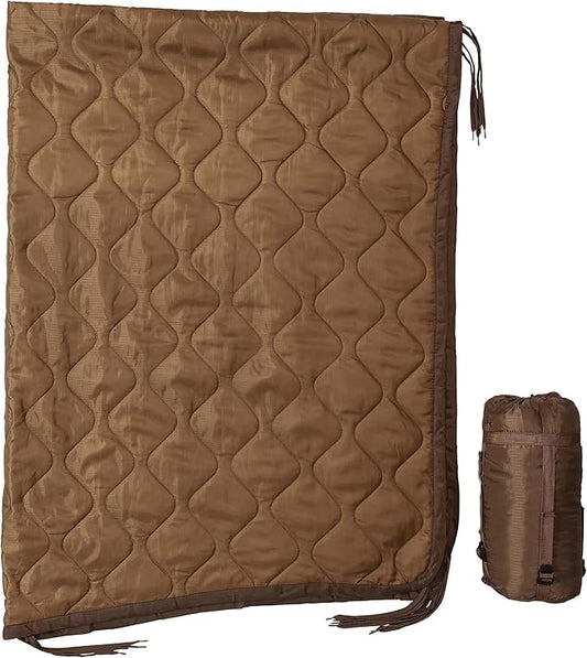USGI Industries Military Woobie Blanket | Thermal Insulated Camping Blanket, Poncho Liner | Large, Portable, Insulation, Water-Resistant, for Hiking, Survival | Compression Carry Bag