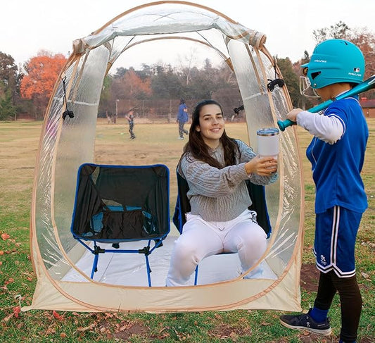 All Weather Proof Pod,Outdoor Weather Tent Sports Pod,540°View Bubble,Pop Up Screen House with Carry Bag,Screen Room for Sport Event,Camping,Fishing,Cheering