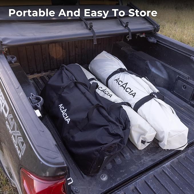 ACACIA Space Camping Tent XL, 4-6 Person Large Tent with 6'10'' Height, 2 Doors, 8 Windows, Waterproof Easy Setup Hub with Rainfly, Footprint Pop Up for Camping, Car, Glamping, Pistachio