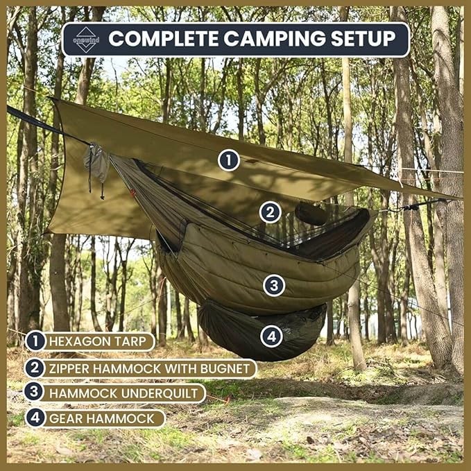 onewind Versatile Hammock Gear Sling or Backpack Rain Cover, Ultralight Waterproof Underbelly Gear Hammock Storage to Place Backpack, Clothes, Quilt, Food or 70L Packing Cover, Hammock Protector