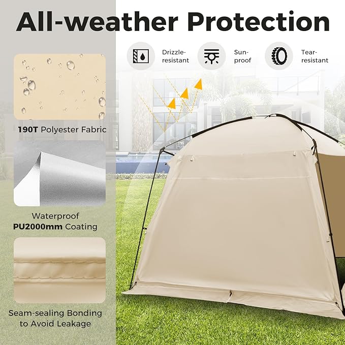 KOTEK 10 x 10 Ft Screen Tent, Easy Setup Screened in Canopy with 4 Mesh Walls, 2 Vestibules, 2 Zippered Doors & Carry Bag, Portable Screen House for Backyard Patios Outdoor Camping Activities