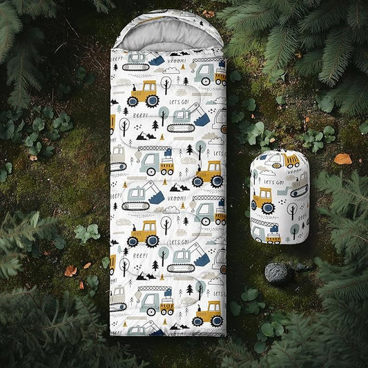 AILONEN Boys Sleeping Bag for Camping,Nautical Anchor,Lightweight & Waterproof,3 Season Warm & Cool Weather,Navy Blue Sleeping Bags for Kids Men Travelling,Outdoors