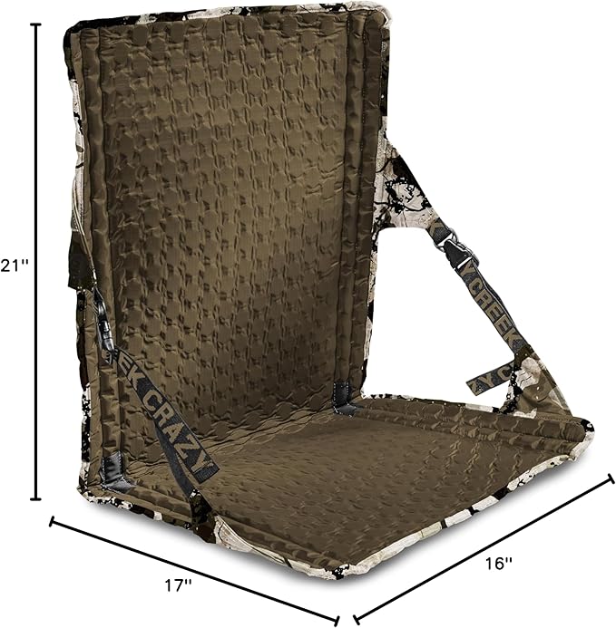 Crazy Creek HEX 2.0 LongBack Chair for Backpacking, Camping and Stadium Use, Extra Width & Back Height for Comfort, 250 LBS Weight Capacity, Adjustable Straps w/Rock Lockster (R) Buckles, Kings Camo