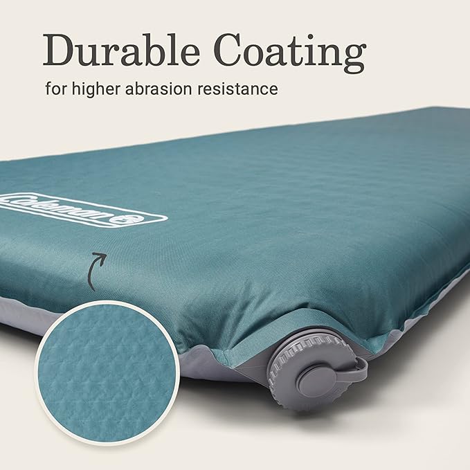 Coleman Silver Springs Self-Inflating Sleeping Pad, Comfortable Camp Pad with Insulating Foam & Durable PVC Coating, Lightweight Sleeping Mat Inflates in Minutes
