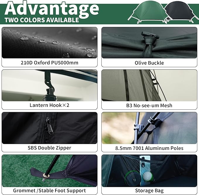 TENPLAY Cot Tent,Camping Tent,Backpacking Tent,3 Way Tent,Solo Tent,1 Person,Quick Setup,70D Nylon,pu5000mm,UV Cut,7001 Aluminium,Ultralight,Compact,Outerdoor,Hiking,Travel,Mountaineering