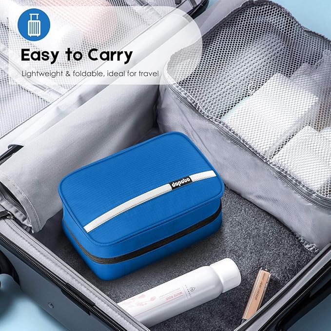 dopobo Travel Toiletry Bag for Women, Dopp Kit for Men, Waterproof Makeup Bag Shaving Bag with Hanging Hook, Portable Toiletry Organizer for Traveling and Camping