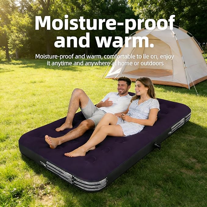 Twin Size Air Mattress - Portable Foldable Comfortable Inflatable Airbed Lightweight Bed for Camping, Home and Travel Pad - Easy to Set Up - Ideal for Kids, Adults, and Guests