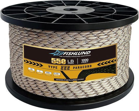 Paracord 550 lb, 7 Strand Paracord Rope 1000ft 4mm, Nylon Parachute Cord for Camping, Desert Camo