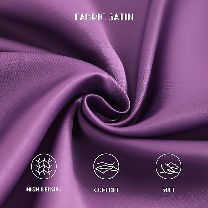 NTBAY Zippered Silk Satin Toddler Pillowcases - 2 Pack Hidden Zipper 13x18 Pillowcases - Luxury and Silky Baby Travel Pillow Covers, Purple