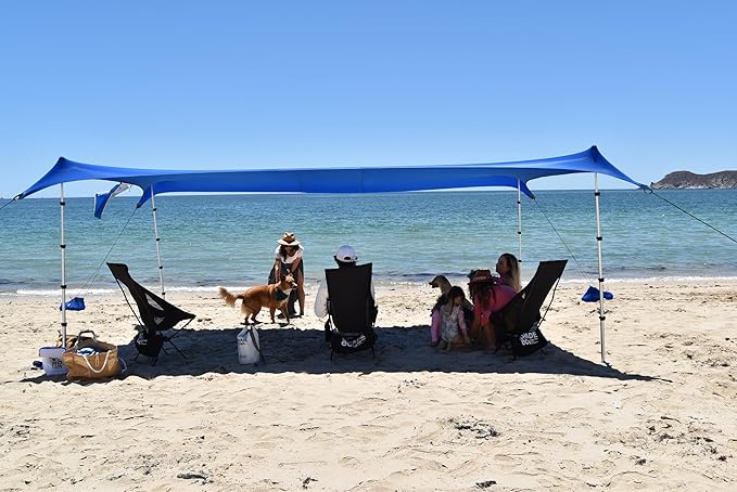 Nomad XL Beach Canopy Tent Sun Shade 8.5x15 FT – UPF50+ Portable 4-Post Beach Tent Canopy with Easy Setup & Carry Bag – Large Sun Shelter for Camping, Picnic, Backyard & Travel