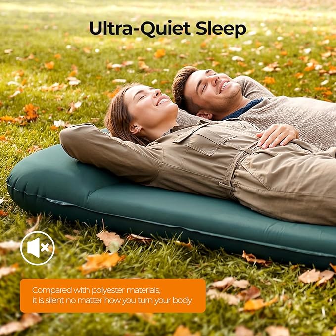 OGERY Self Inflating Sleeping Pad with Electric Pump, 3.15" Ultra-Thick Memory Foam Camping Pad, 4 Season Camping Mattress Pad with Built-in Pillow, Camping Essentials Gear for Tent Travel Car