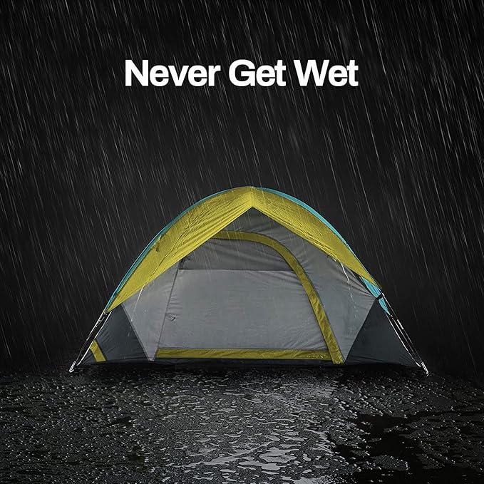 Person Camping Tent, Outdoor Family Tent with Removable Rainfly for Backpacking, Hiking, Windproof and Waterproof Dome Tent for Comfortable Trip, Easy Set Up