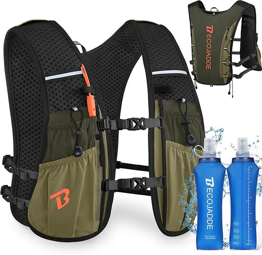 Running Vest Hydration Backpack for Men Women, 5L Lightweight Running Backpack Hydration Pack for Marathon, Trail, Cycling, Hiking, Jogging