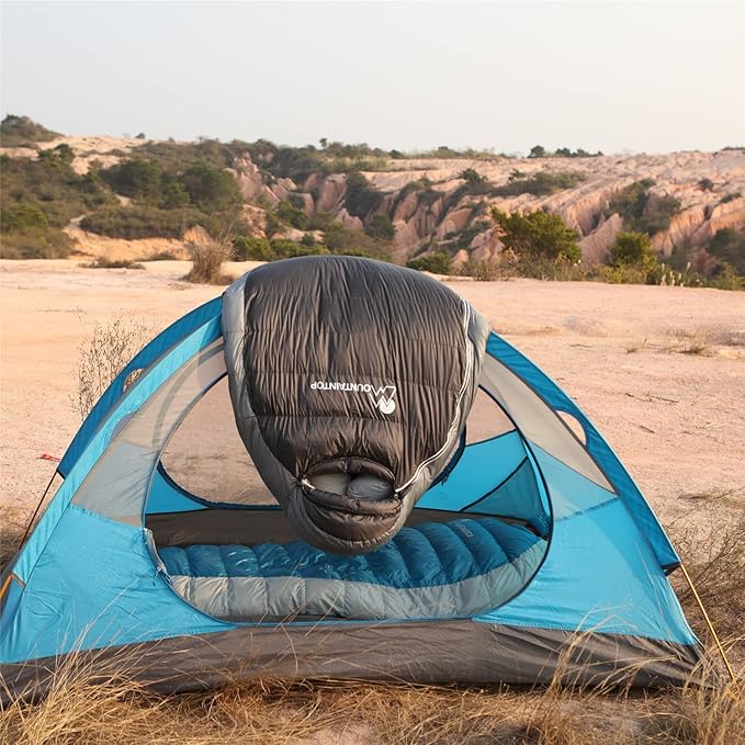 Mountaintop Down Sleeping Bag, 15F 650 Fill Power - Ultralight Compact Portable Hiking Camping Sleeping Bag with Compression Sack for Adults, Teens