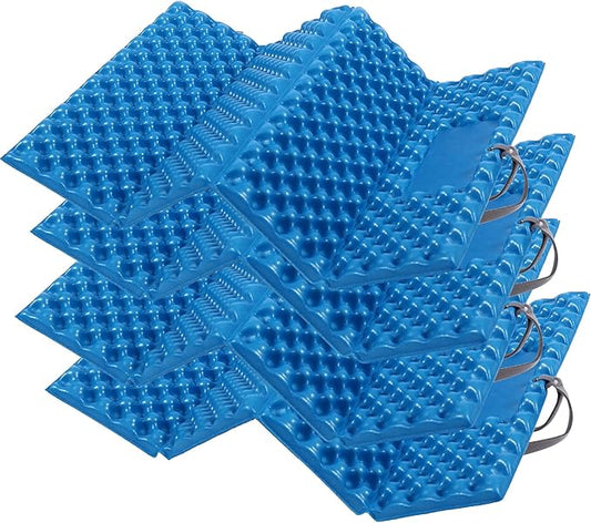 REDCAMP Ultralight Foam Backpacking Sit Pad, Foldable Waterproof Z Hiking Sitting Pad Insulated Stadium Seat Cushion with Strap for Outdoor Camping Picnic, Blue/Black/Yellow