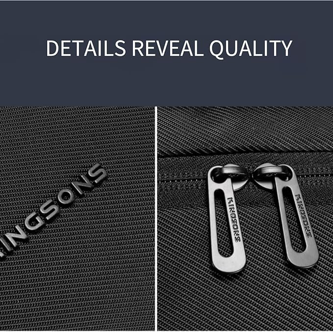 Kingsons 15.6 Inch Laptop Compartment Backpack for Men,Waterproof Slim Durable Business Backpack for Work，Travel (KS25458-Black-US-1)