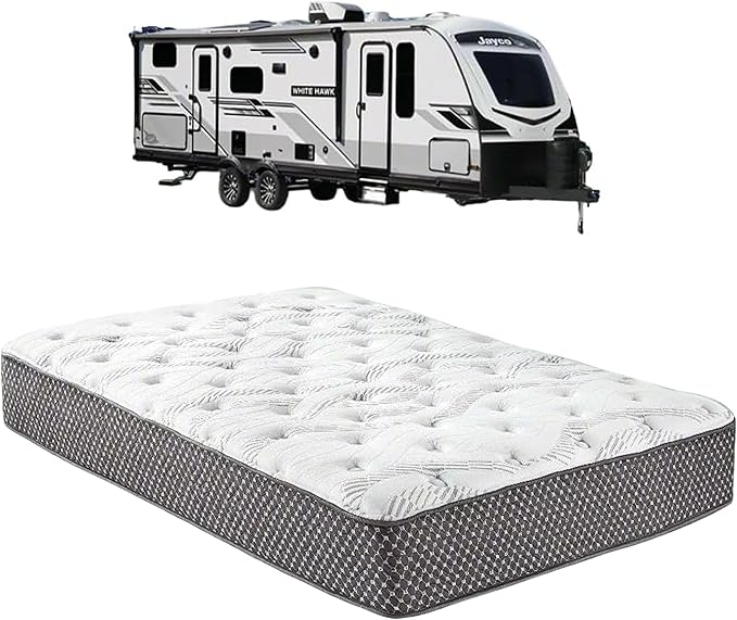 WanderRest Cool Hybrid 10” RV Mattress, RV Bunk 42x80, Medium, Cooling Gel Memory Foam & Pocketed Coil Mattress for RV, Camper, or Travel Trailer, Made in USA