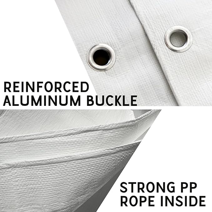 STARPYNG-10 Mil White 20x30 Feet Tarp-Heavy Duty Poly Tarpaulin-Waterproof Tarp, UV Resistant, Durable, Weather Resistant, Cover Car, Swimming Pool, Boat