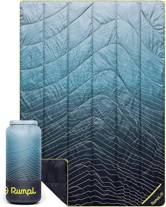 Rumpl Backcountry Puffy Blanket, Ultra-Portable and Lightweight Adventure Blanket, 1-Person (52x75 inches), Moraine Mist