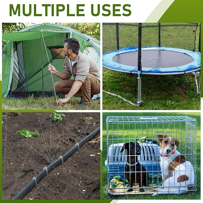 50 Pcs Kinked Ground Stakes 12 Inch Metal Garden Fence Edging Hook Heavy Duty J Shaped Galvanized Tent Fence Spikes for Dogs Digging Outdoor Awning Canopy Tarpaulin