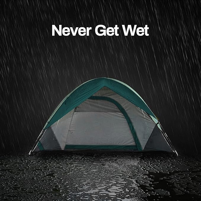 6 Person Camping Tent, Outdoor Family Tent with Removable Rainfly for Backpacking, Hiking, Windproof and Waterproof Dome Tent for Comfortable Trip, Easy Set Up(Green)