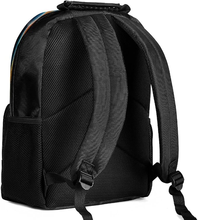 Polyester Daypack Backpack for Climbing Outdoors Running, Big Capacity Multipurpose Anti-Theft Bookbag, Mythical Creature Kitsune Fox Art Travel Hiking Camping Rucksack