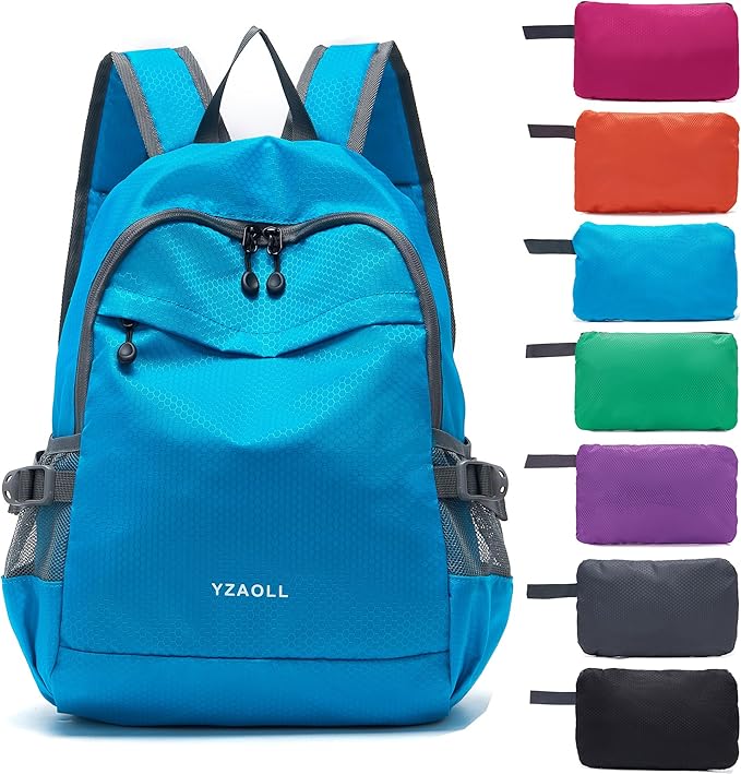YZAOLL 20L Small Hiking Backpack Lightweight Day Packs, Packable Backpack for Women Men Travel Camping Vacation,Blue