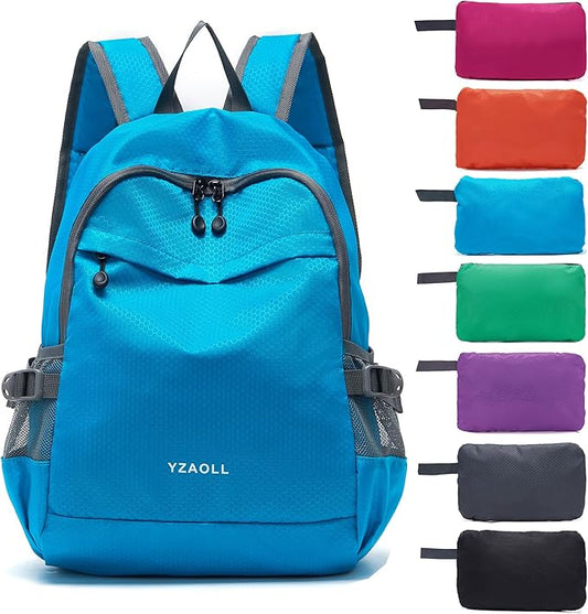 YZAOLL 20L Small Hiking Backpack Lightweight Day Packs, Packable Backpack for Women Men Travel Camping Vacation,Blue