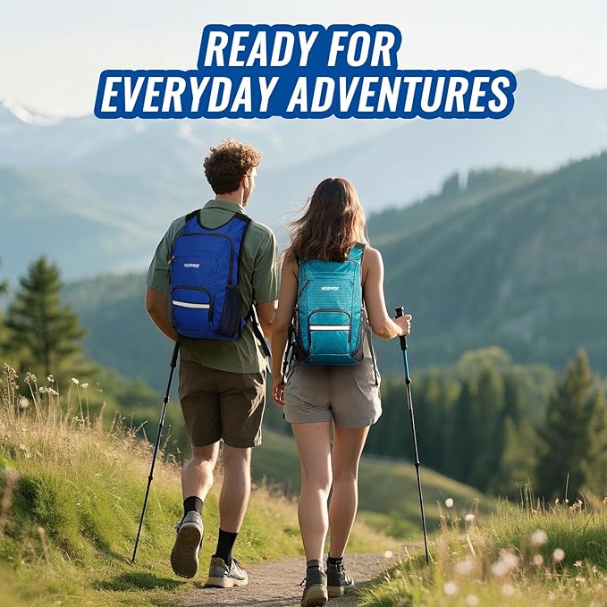 10L Small Hiking Backpack For Women Men, Lightweight Travel Packable Back Pack, Foldable Camping Hiking Daypack With Vest-style and Touchscreen Phone Pocket (Navy Blue)