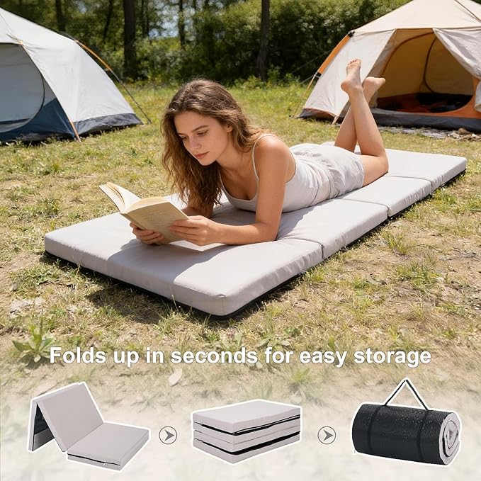 DoCred Oversized XXL Folding Camping Cot with 2” Mattress, Heavy Duty Sleeping Cot for Adults, Portable Adults Outdoor Bed with Carry Bag, Travel Camp Cots