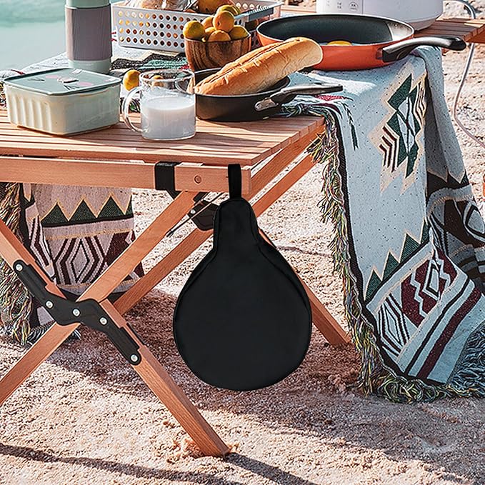 2pcs Lightweight Cast Iron Skillet Bags for 8/10/12in Pans – Waterproof with Hanging Loop, Camping Storage