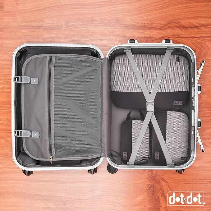 4pc Small Compression Packing Cubes for Suitcases - Carry-on Organizer Cubes - Luggage Packing Compression Bags for Travel