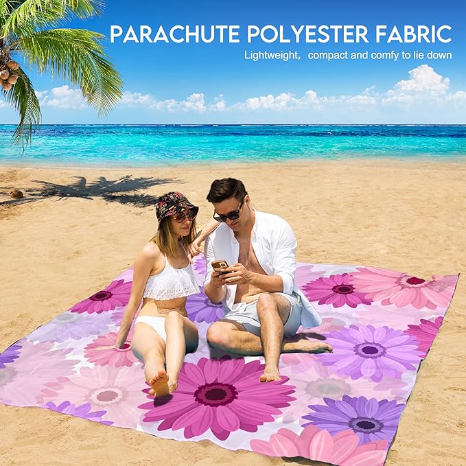 BYDOLL Beach Blanket Waterproof Sandproof Large 78''×81''/10'×9' Sand Free Oversized Sandless Picnic Mat Water Proof Packable Lightweight Blanket for Beach Camping Hiking Travel