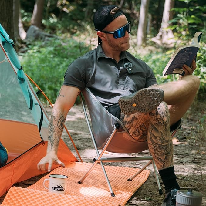 Ultralight Camping Chair, Drift Lite Portable Folding Backpacking Chair with FUll Aluminum, Breathable Mesh, Compact Travel Hiking Chair, Heavy Duty 330lbs Outdoor Folding Chair, Carry Bag