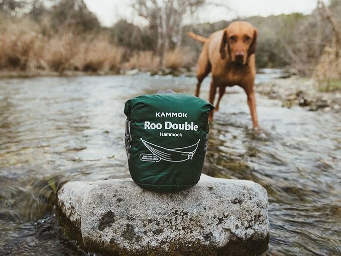 KAMMOK: Roo Double Hammock | Made from Strong & 100% Recycled Water Resistant Ripstop Fabric | Comfortable, Packable, Lightweight (Lifetime Adventure Grade Warranty), Sunflower Gold