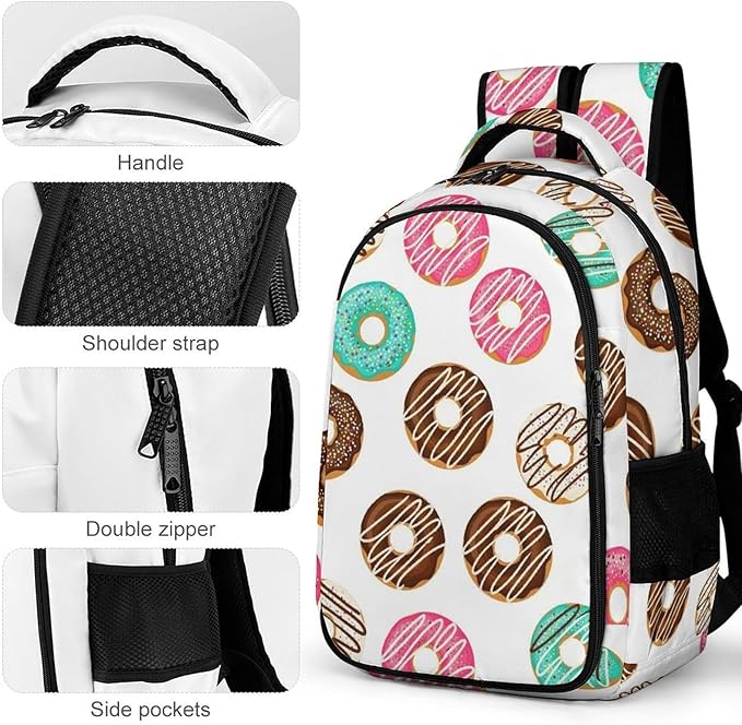 Carry On Anti Theft Laptop Backpack Sweet Donut, Large Sturdy Travel Bag with Multi Compartments for Business Weekender Hiking