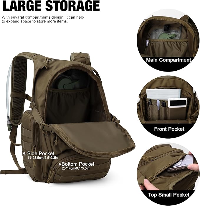 Mardingtop 25L Tactical Backpacks Molle Hiking daypacks for Camping Hiking Military Traveling Motorcycle