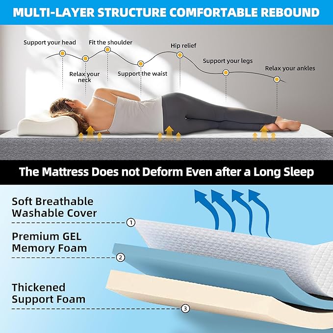 Folding Bed with Mattress 75 x 54 Full Size for Adults Rollaway Bed Fold Up Foldable Portable Extra Large Spare Guest Beds on Wheels for Home School Dorm Office Hospital
