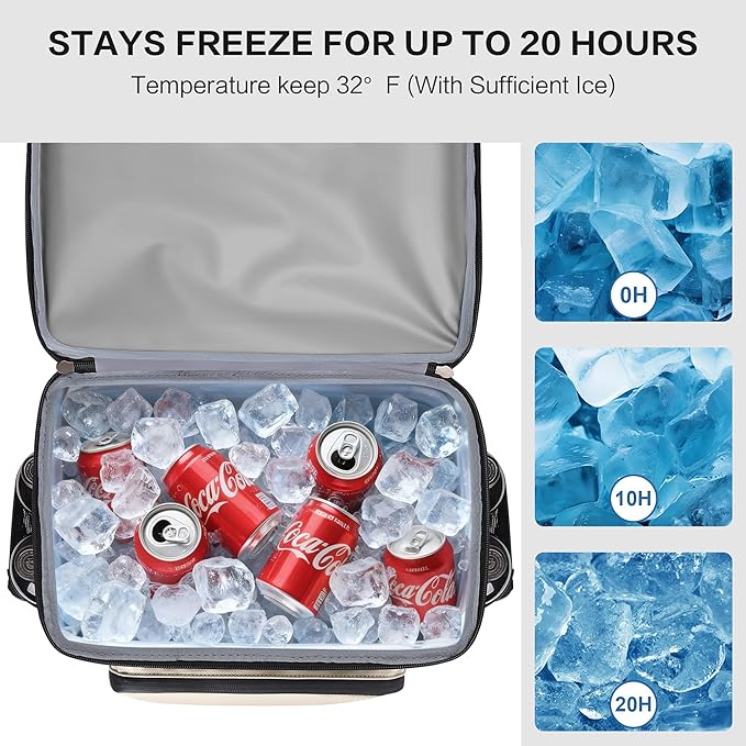 Large 52cans Waterproof Insulated Cooler Backpack for Men & Women, Leak Proof Backpack Cooler, Soft, 8Gal