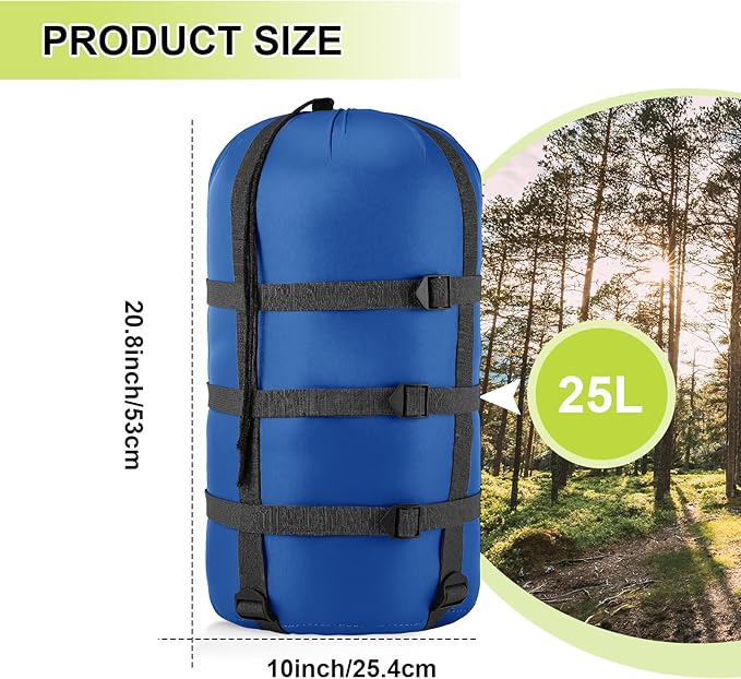 Compression Sack for Sleeping Bag Store Ultralight Sleeping Bag Compression Stuff Sack 15l 25l Space Saving Gear for Travel Camping Hiking Outdoor