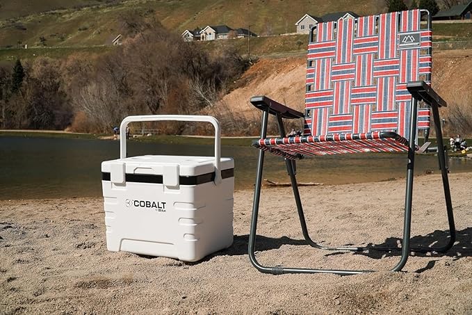 MOUNTAIN SUMMIT GEAR Retro Webbed Camping Chair - Lightweight, Foldable, Durable Steel Frame, 300lb Capacity, Vintage Red/Blue Stripes by Caddis Sports (2)